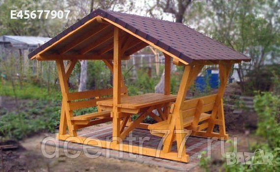 Дървени беседки, масивни перголи, навеси, барбекюта, козирки, мебели от естествена дървесина, снимка 3 - Градински мебели, декорация  - 53956248