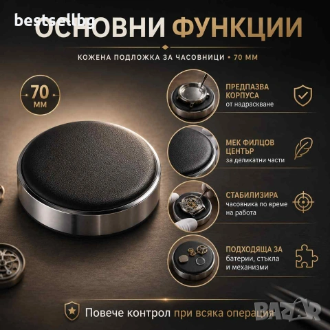 Професионална кожена подложка за часовници 70 мм сигурност и защита при ремонт смяна на батерия, снимка 2 - Други инструменти - 54366790