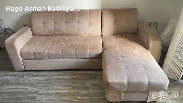 Ъглов диван с лежанка и ракла