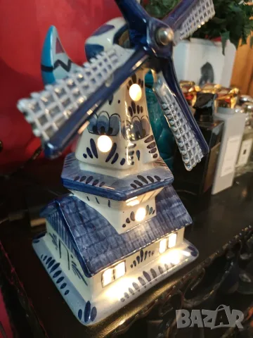 Delft нощна лампа мелница, снимка 3 - Настолни лампи - 55303619