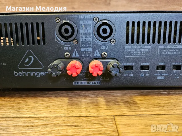 Професионално крайно стъпало Behringer KM750 – Две по 400 вата. 750 W в мостов режим Bridge Mode, снимка 13 - Ресийвъри, усилватели, смесителни пултове - 55351450