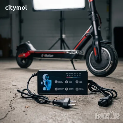 Интелигентно зарядно 48V, за електрически скутер тротинетка и e-bike с бързо зареждане, снимка 3 - Скейтборд, ховърборд, уейвборд - 55687357