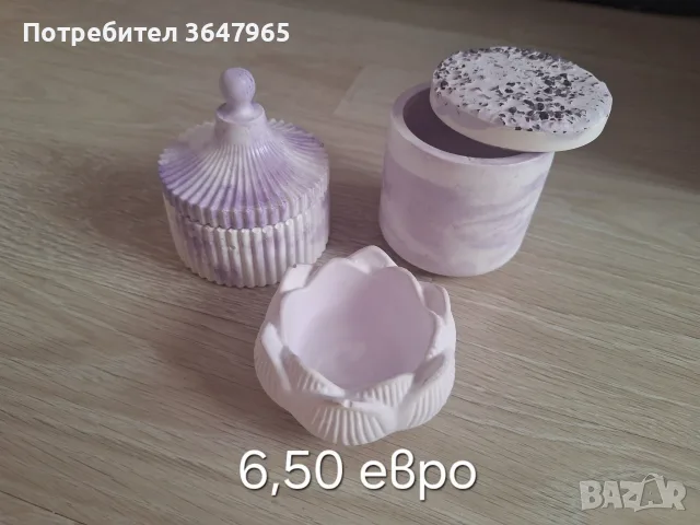 Комплекти съдове за свещи от гипсокерамика , снимка 9 - Декорация за дома - 55512319