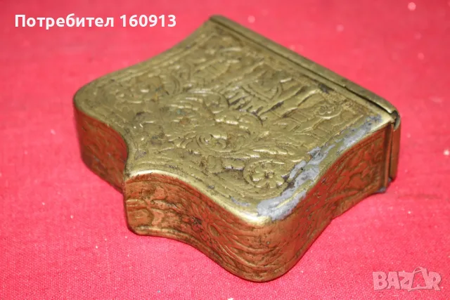 Старинна бронзова барутница, паласка, фишеклък, кутия. *1, снимка 4 - Антикварни и старинни предмети - 55422179