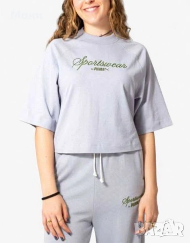PUMA Classic Oversized Tee Grey  Дамска тениска PUMA в сив цвят от серията Puma Sportwear, изработен