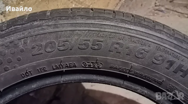 Продавам 2 броя летни гуми 205.55.16 на 1 сезон дот 2022 KUMHO , снимка 3 - Гуми и джанти - 55640776