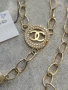 Златно дамско колие с паднали камъни 6.62гр-14к, снимка 3