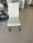 Modern white extendable dining table & 8 cream dining chairs , снимка 8