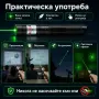 Мощен акумулаторен зелен лазер с приставки фигури пойнтер показалка деца игра зарядно устройство, снимка 3