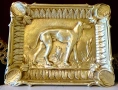 Бронзов пепелник с ловно Куче,Art Nouveau. , снимка 1