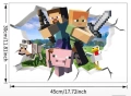 2 вида Minecraft Майнкрафт герои самозалепващ стикер лепенка за стена или гардероб, снимка 3