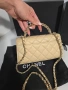 Chanel Mini Kelly 25S Дамска Бежова Чанта От Телешка Cavier Кожа Код Brand Luxury Fashion35, снимка 4