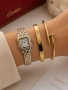 комплект часовник и гривни от висококачествена стомана cartier , снимка 8