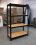 Стелаж за съхранение, Метален, MDF, 4 нива, 70 х 30 х 150 см, снимка 7
