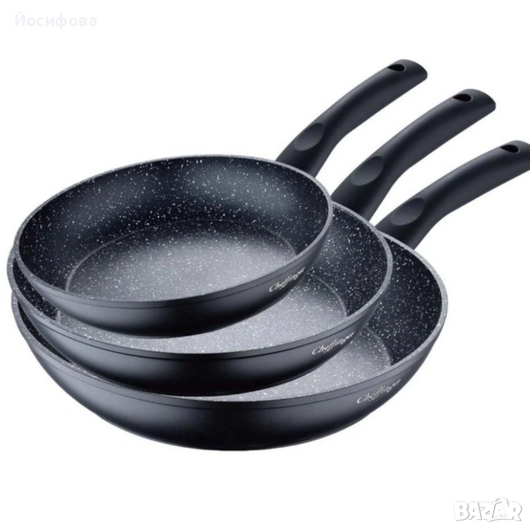 🔥 Комплект 3 тигана с мраморно покритие – 34.99€ 🔥, снимка 1