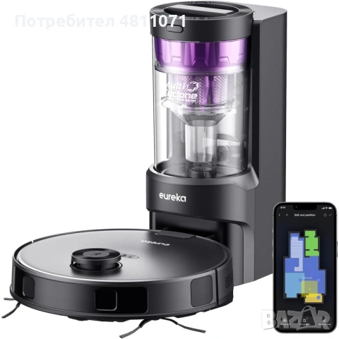 Прахосмукачка робот Eureka E10s (Черен) 4000Pa