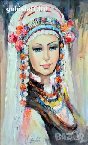 Картина "Българка", худ. В. Вълова, снимка 2 - Картини - 54856368