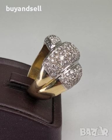 Пръстени с диаманти 18к бяло злато, снимка 7 - Пръстени - 54328191