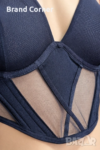 Hunkemöller сутиен/корсет 80B в черно с тюл и ефектен дизайн, снимка 3 - Бельо - 54560513