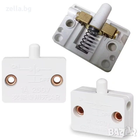 Вграден ключ за осветление на гардероб със сензор, 1A/250V/40W – Комплект 2 броя, за шкаф 10462, снимка 6 - Друга електроника - 54703465