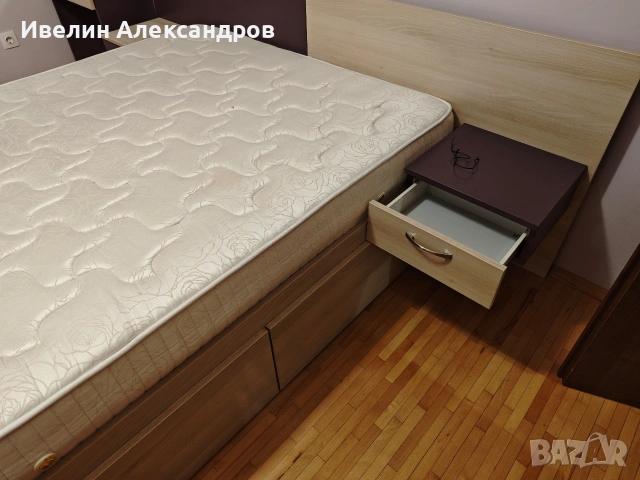 Спалня легло 140/200 + нощи + скрин, снимка 2 - Спални и легла - 54025475