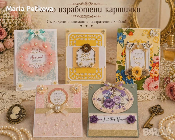 Ръчно Изработени Картички, снимка 12 - Подаръци за рожден ден - 54384226