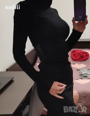 Дълга черна рокля Pinko, размер S, снимка 5 - Рокли - 53954684