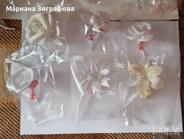 Ръчно изработени бутониери и декоративни цветя за сватби и празници, снимка 10 - Изкуствени цветя - 49163191