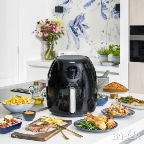 Чисто нов! Уред за здравословно готвене Princess, 5.2л., 1700W, Черен, снимка 10 - Фритюрници - 54940590