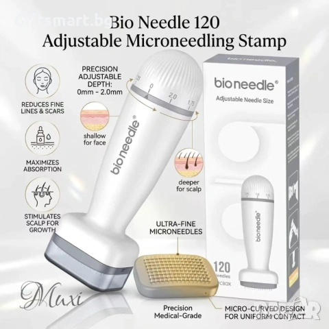 Продукт за грижа за лицето Derma Stamp - Bio Needle, 120 игли, регулируема дълбочина 0.5-2.0 mm, за , снимка 6 - Козметика за лице - 54658610