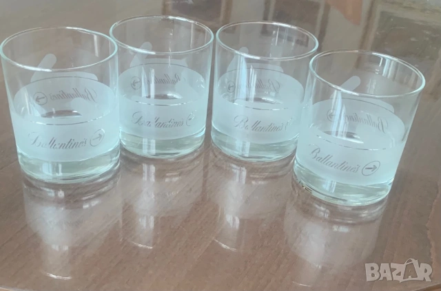 Комплект 4 броя чаши за уиски* С логото на Ballantine, снимка 3 - Чаши - 54789090