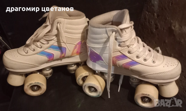 Ролкови кънки за деца Quad 100 цвят бял в отлично състояние- номер/размер 34, снимка 2 - Ролери, кънки - 54835673