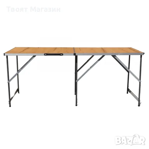 FAVO DUO DECOR 150/50– Сгъваема двойна маса с дървесен MDF плот -ПРОФИЛ М, снимка 4 - Къмпинг мебели - 55300941