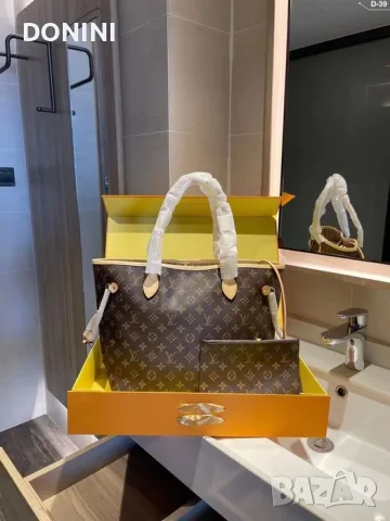 Дамска чанта Louis Vuitton Neverfull, кожа