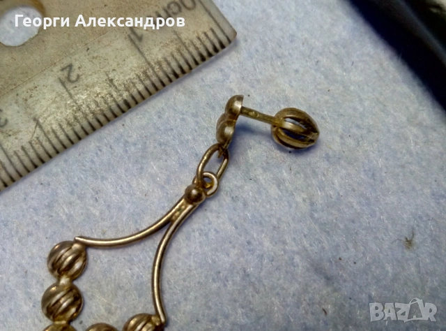 СТАРИННА БЕЛ ЕПОК Епоха ФРЕНСКА СРЕБЪРНА ОБЕЦА / ПЕНДАНТ с ЖЪЛТА ПОЗЛАТА СРЕБРО 800 Проба МАЙСТОРСКА, снимка 6 - Антикварни и старинни предмети - 54904573