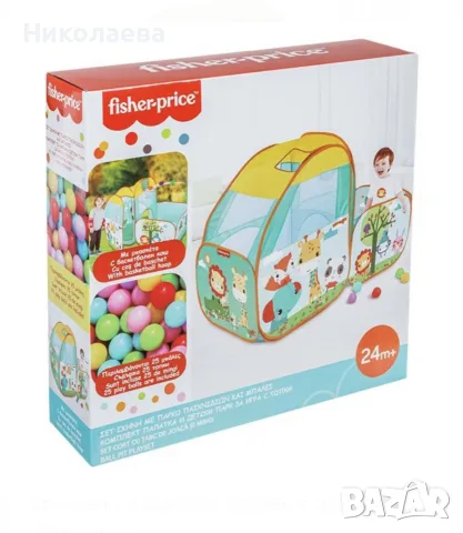 Палатка с басейн с топки Fisher price, снимка 4 - Играчки за стая - 55423939