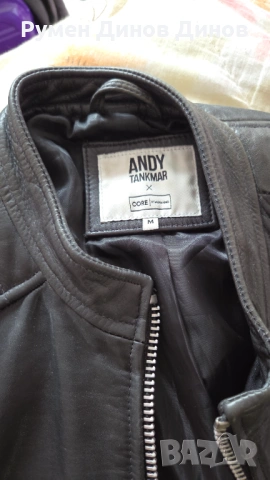 Кожено яке Andy Tankmar by Jack and Jones, снимка 4 - Якета - 54416763