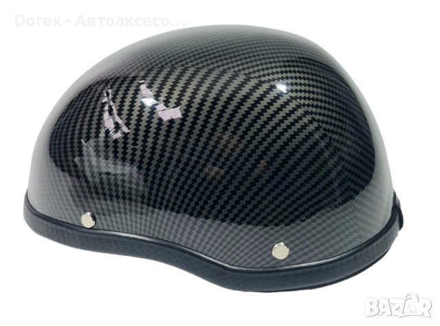 Каска за мотор и скутер тип „канче“ - карбон гланц