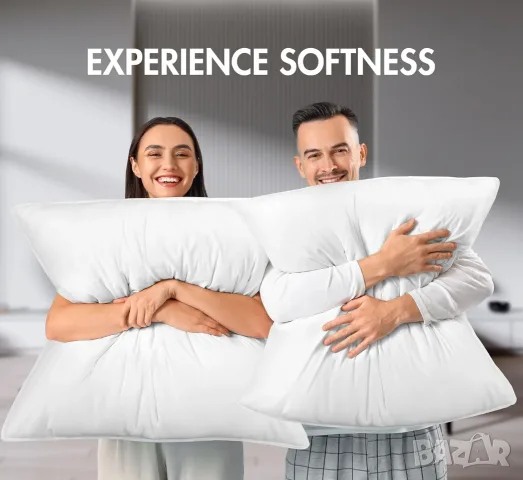 Нов Комплект 2 бр. Премиум Възглавници за Спане Utopia Bedding (80х80 см, Антиалергични), снимка 2 - Възглавници - 55327047