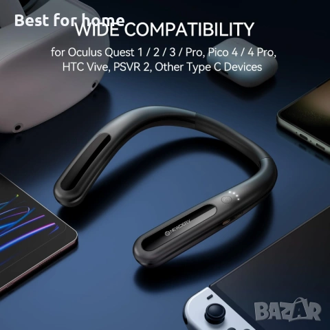 Външна батерия за врата NEWDERY 10000mAh за Meta Quest 3/2, VR Oculus Quest, HTC, снимка 7 - Друга електроника - 54885607