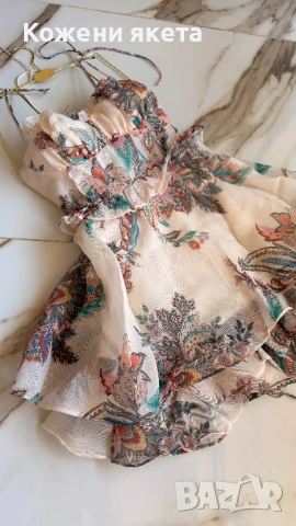 Ефирна лятна рокля с мотиви, снимка 4 - Рокли - 54329719