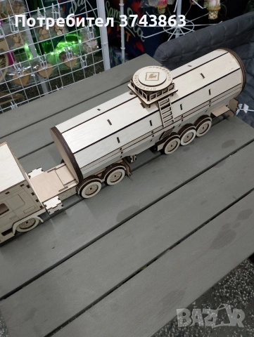 Дървен камион с място за бутилка , снимка 5 - Декорация за дома - 54162532