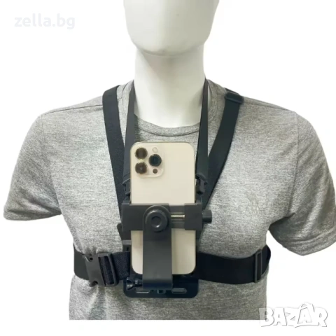 Регулируем нагръден колан за телефон и GoPro – Chest Mount за екшън кадри, колоездене и влог 10361, снимка 8 - Аксесоари за велосипеди - 54683886