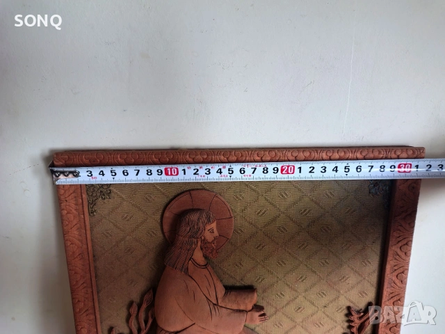 Прекрасна Стара Икона Дърворезба Исус Христос Добрия Пастир, снимка 10 - Икони - 54020199
