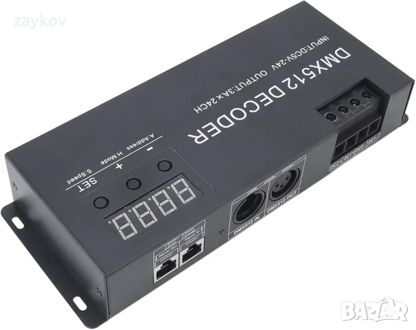 DMX декодер, 24-канален цифров драйвер за затъмняване на дисплея, LED DMX512, снимка 6 - Лед осветление - 54402224