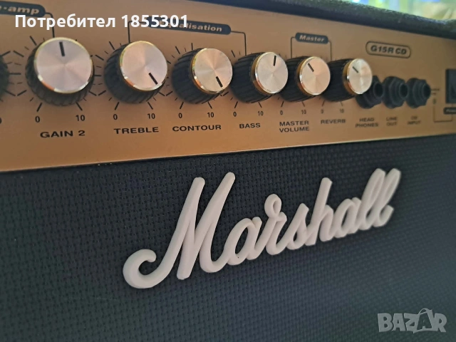 Китарен усилвател Marshall G15R CD, 15W, С реверб ефект, снимка 2 - Тонколони - 55163553