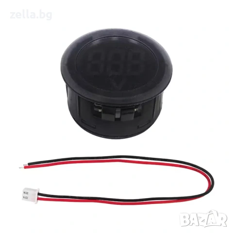 Дигитален LED волтметър, зелен, 4-100V DC – панелен монтаж 30 мм, за автомобилни акумулатори 10345, снимка 4 - Друга електроника - 54672425