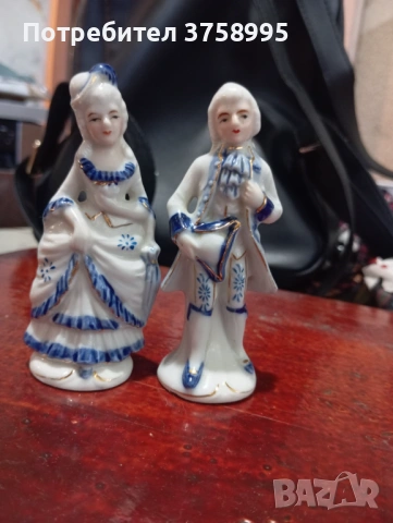 Винтидж японски порцеланови фигурки Дама и Кавалер Tajimi Pottery като ново, снимка 2 - Други ценни предмети - 54931756