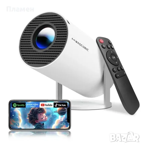 MAGCUBIC HY300 Pro – Смарт мини проектор с Android, WiFi 6 и Bluetooth, снимка 3 - Плейъри, домашно кино, прожектори - 55485210