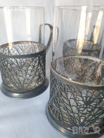 Комплект подстакани, снимка 3 - Антикварни и старинни предмети - 54267684